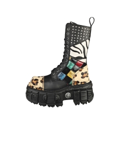 New Rock - Ghete cu platforma IMPERFECT M-MILI244-C1 Negru, Unisex