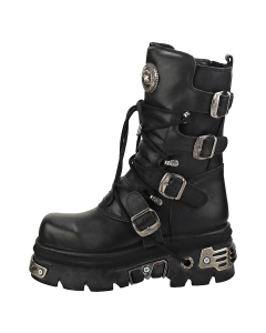 New Rock - Ghete cu platforma REACTOR HALF BOOTS Negru, Unisex