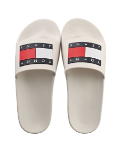 Tommy Jeans - Sandale slide FLAG POOL Crem, Femei